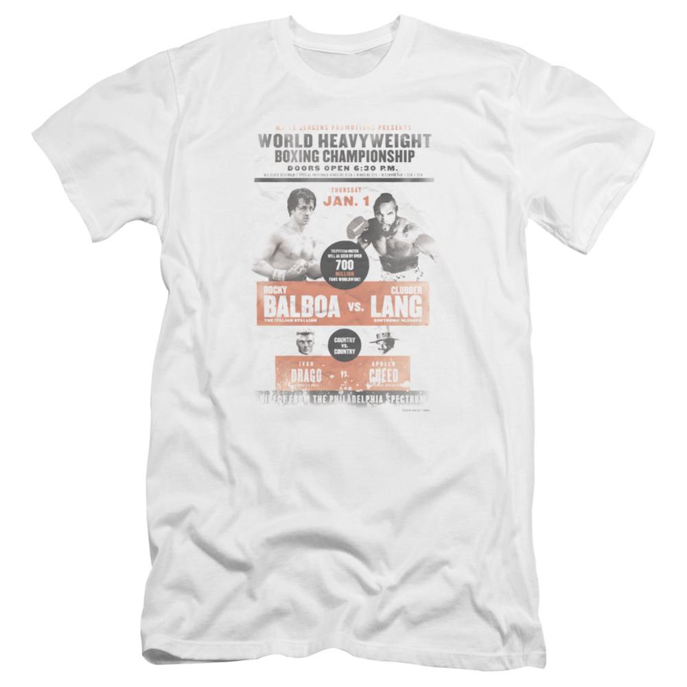 Rocky III Vs Clubber Poster Men's Ultra-Soft 30/1 Cotton Slim Short-Sleeve T-Shirt