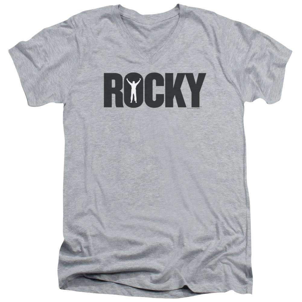 Rocky Logo Men's 30/1 Cotton Slim V-Neck T-Shirt