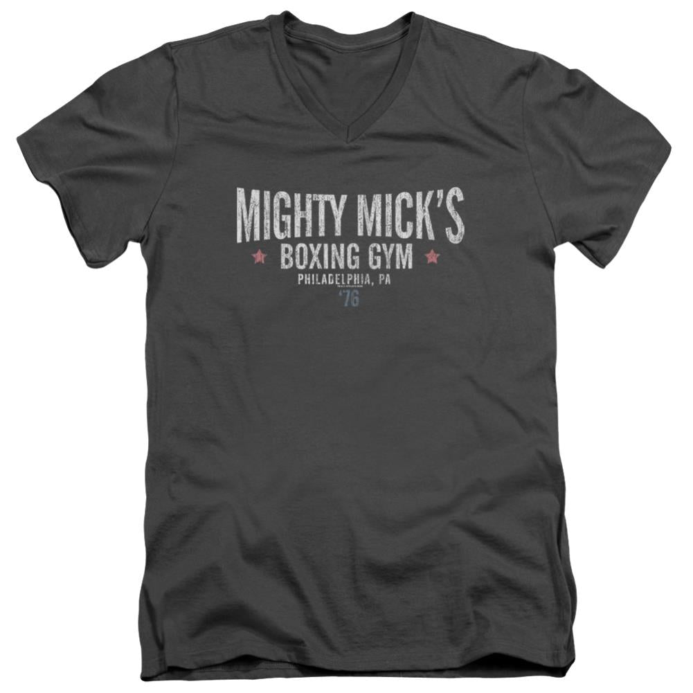 Rocky Mighty Mick's Boxing Gym Men's 30/1 Cotton Slim V-Neck T-Shirt
