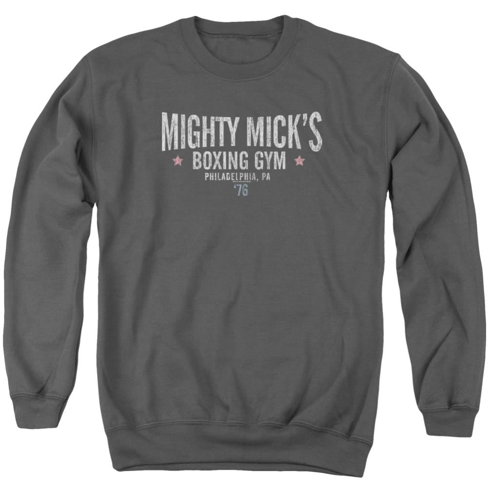 Rocky Mighty Mick's Boxing Gym Men's Crewneck 50 50 Poly Long-Sleeve T-Shirt