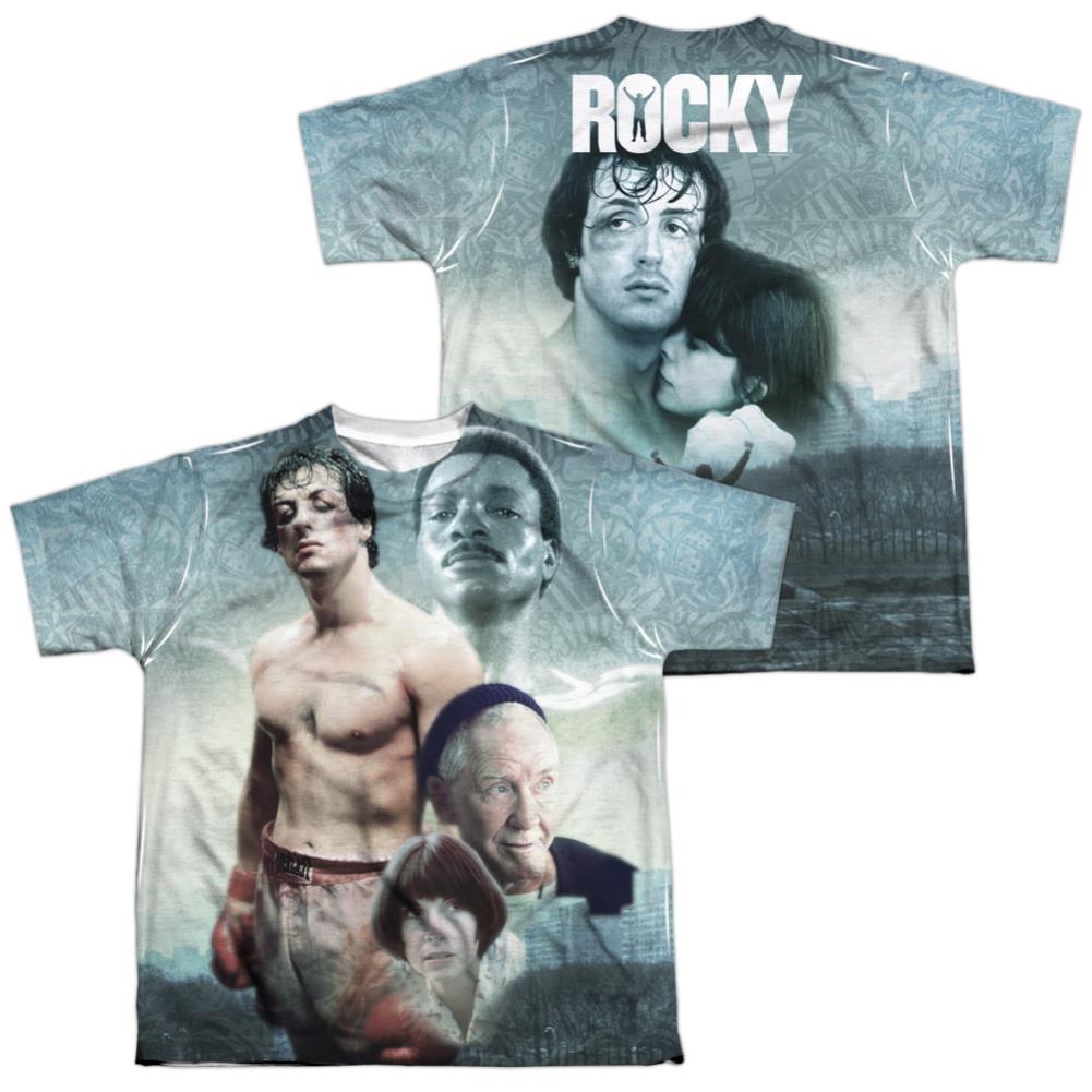 Rocky Montage (Front/Back Print) Youth Regular Fit Poly Short-Sleeve T-Shirt