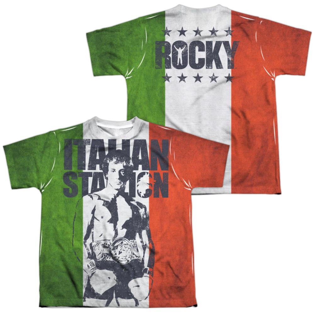 Rocky Stallion (Front/Back Print) Youth Regular Fit Poly Short-Sleeve T-Shirt