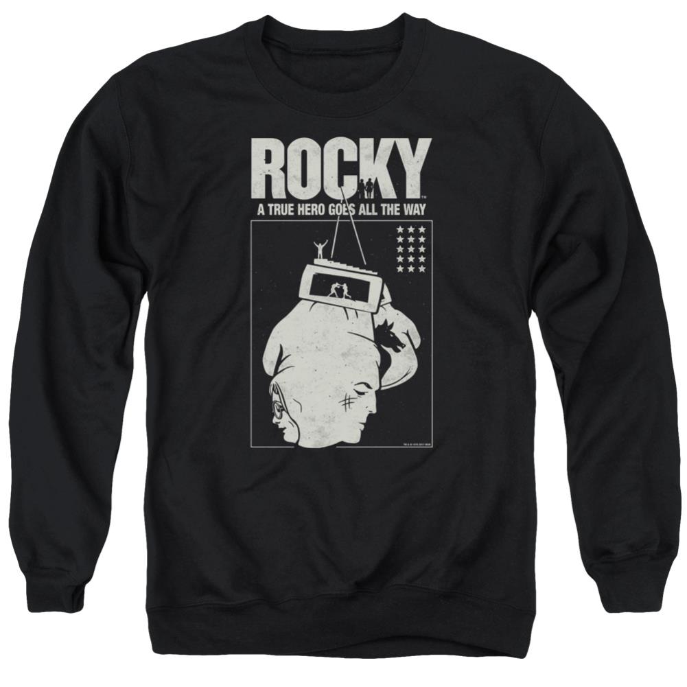 Rocky The Hero Men's Crewneck 50 50 Poly Long-Sleeve T-Shirt