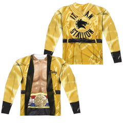 Rocky Yellow Robe (Front/Back Print) Men's Regular Fit Polyester Long-Sleeve T-Shirt