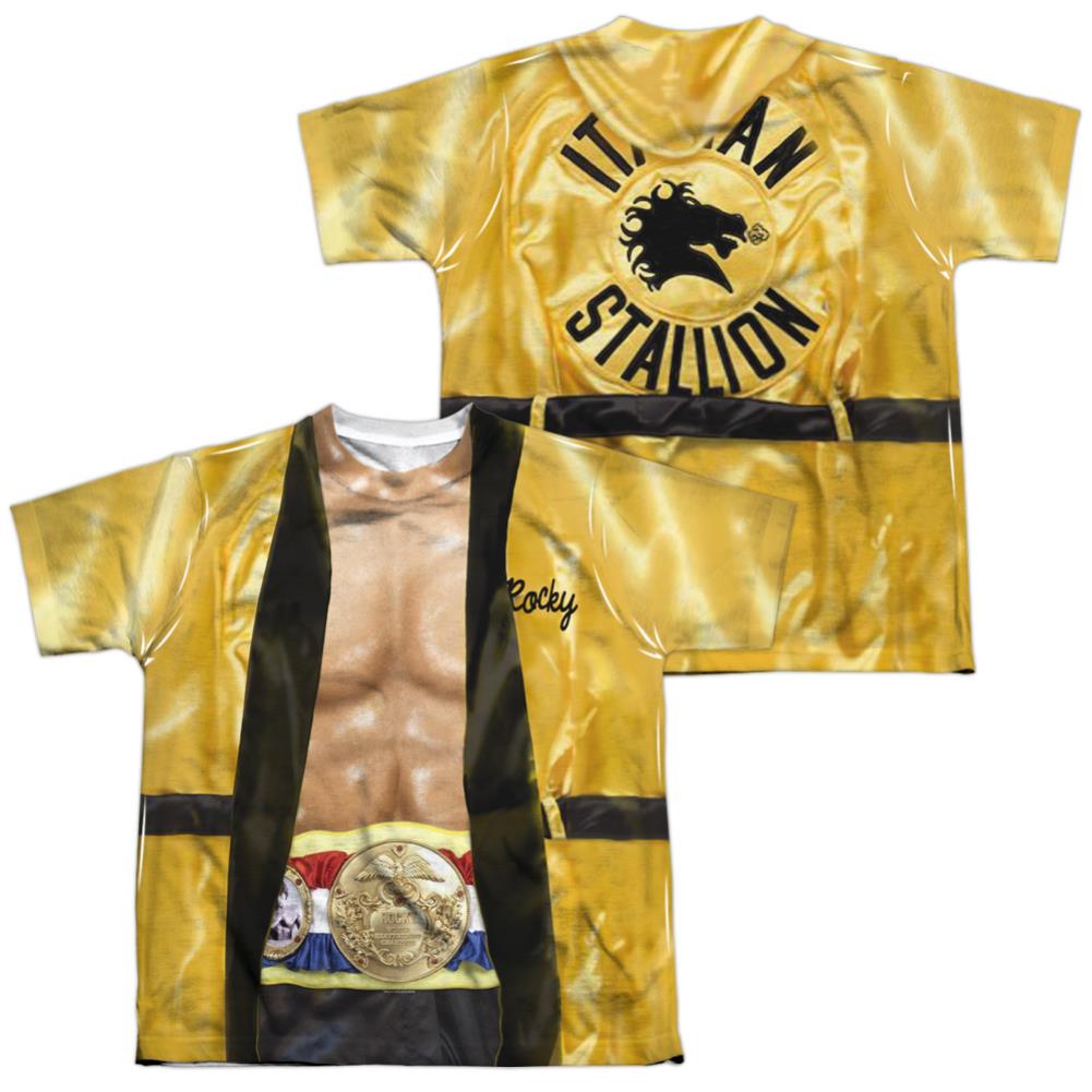 Rocky Yellow Robe (Front/Back Print) Youth Regular Fit Poly Short-Sleeve T-Shirt