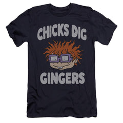 Rugrats Chicks Dig Gingers Men's Ultra-Soft 30/1 Cotton Slim Short-Sleeve T-Shirt