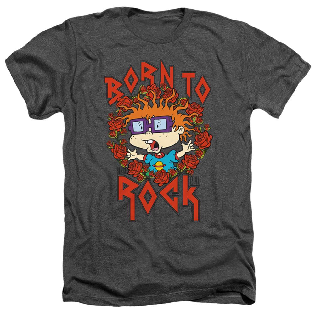 Rugrats Chucky Was Born To Rock Men's 30/1 Heather 60 40 Poly Short-Sleeve T-Shirt