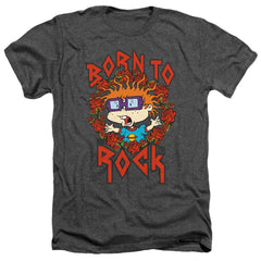Rugrats Chucky Was Born To Rock Men's 30/1 Heather 60 40 Poly Short-Sleeve T-Shirt