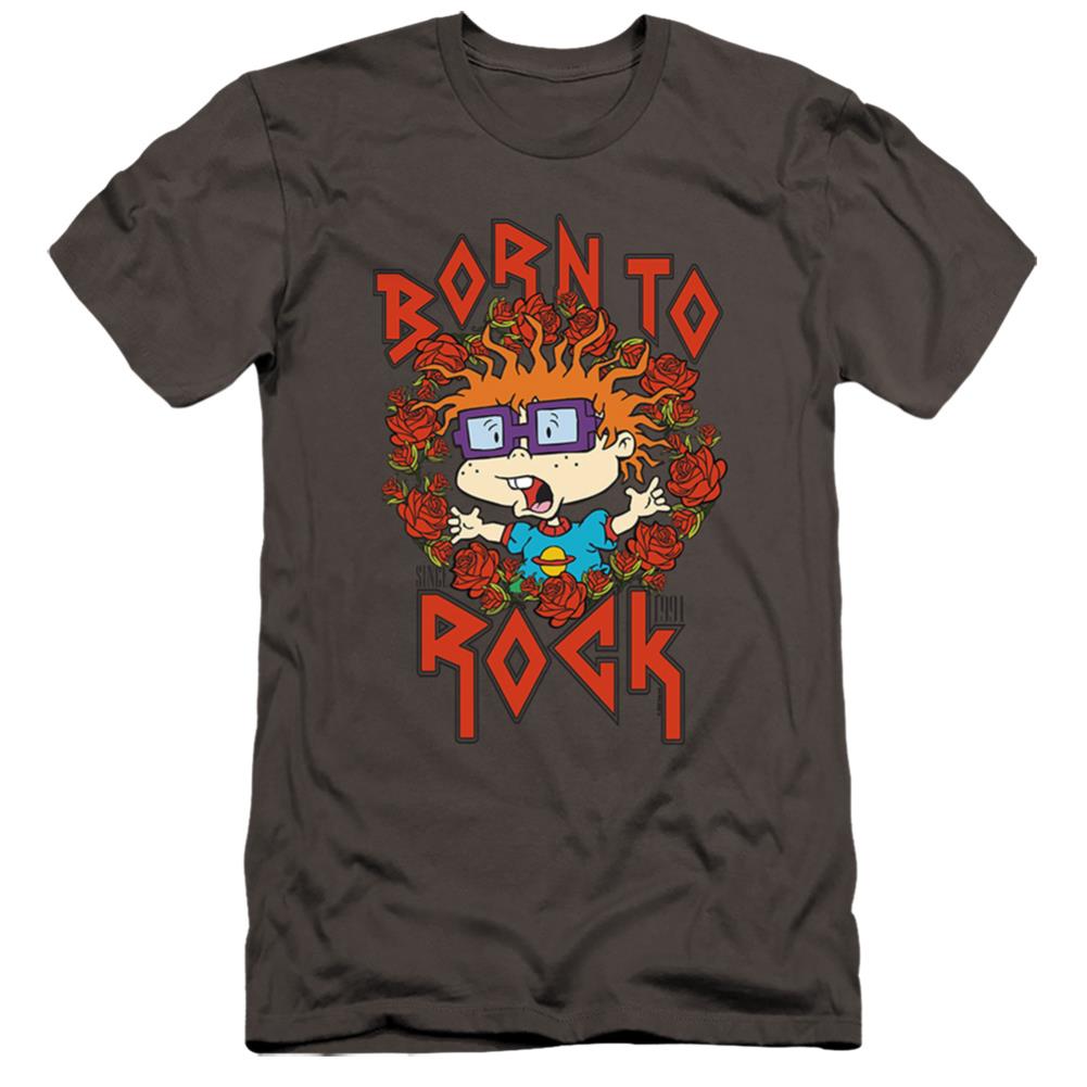Rugrats Chucky Was Born To Rock Men's Ultra-Soft 30/1 Cotton Slim Short-Sleeve T-Shirt