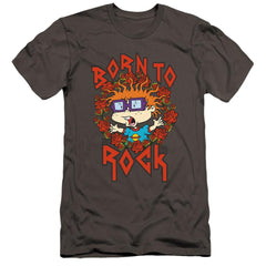 Rugrats Chucky Was Born To Rock Men's Ultra-Soft 30/1 Cotton Slim Short-Sleeve T-Shirt
