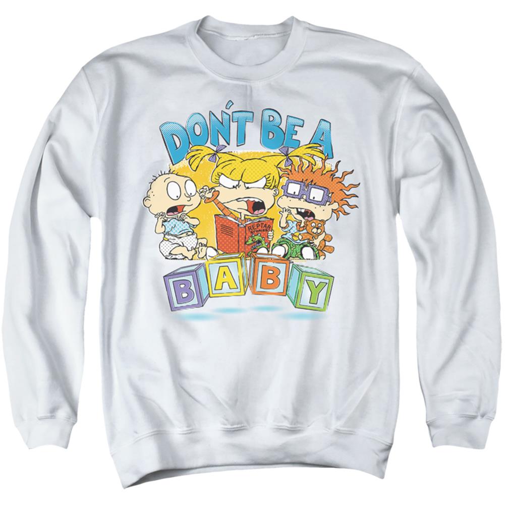Rugrats Don't Be A Baby Blocks Men's Crewneck 50 50 Poly Long-Sleeve T-Shirt