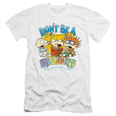 Rugrats Don't Be A Baby Blocks Men's Ultra-Soft 30/1 Cotton Slim Short-Sleeve T-Shirt