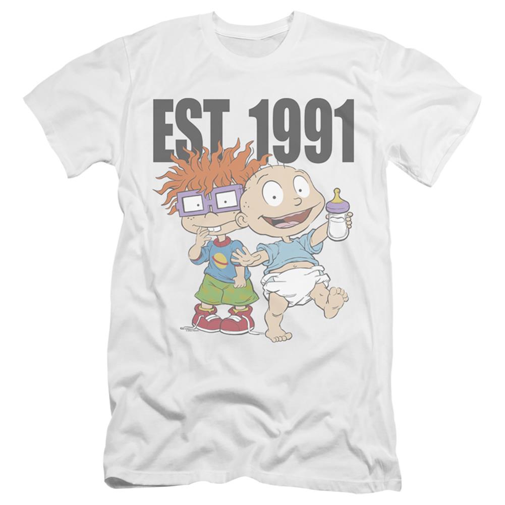 Rugrats Est 1991 Men's Ultra-Soft 30/1 Cotton Slim Short-Sleeve T-Shirt