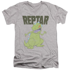 Rugrats Reptar Big Men's 30/1 Cotton Slim V-Neck T-Shirt