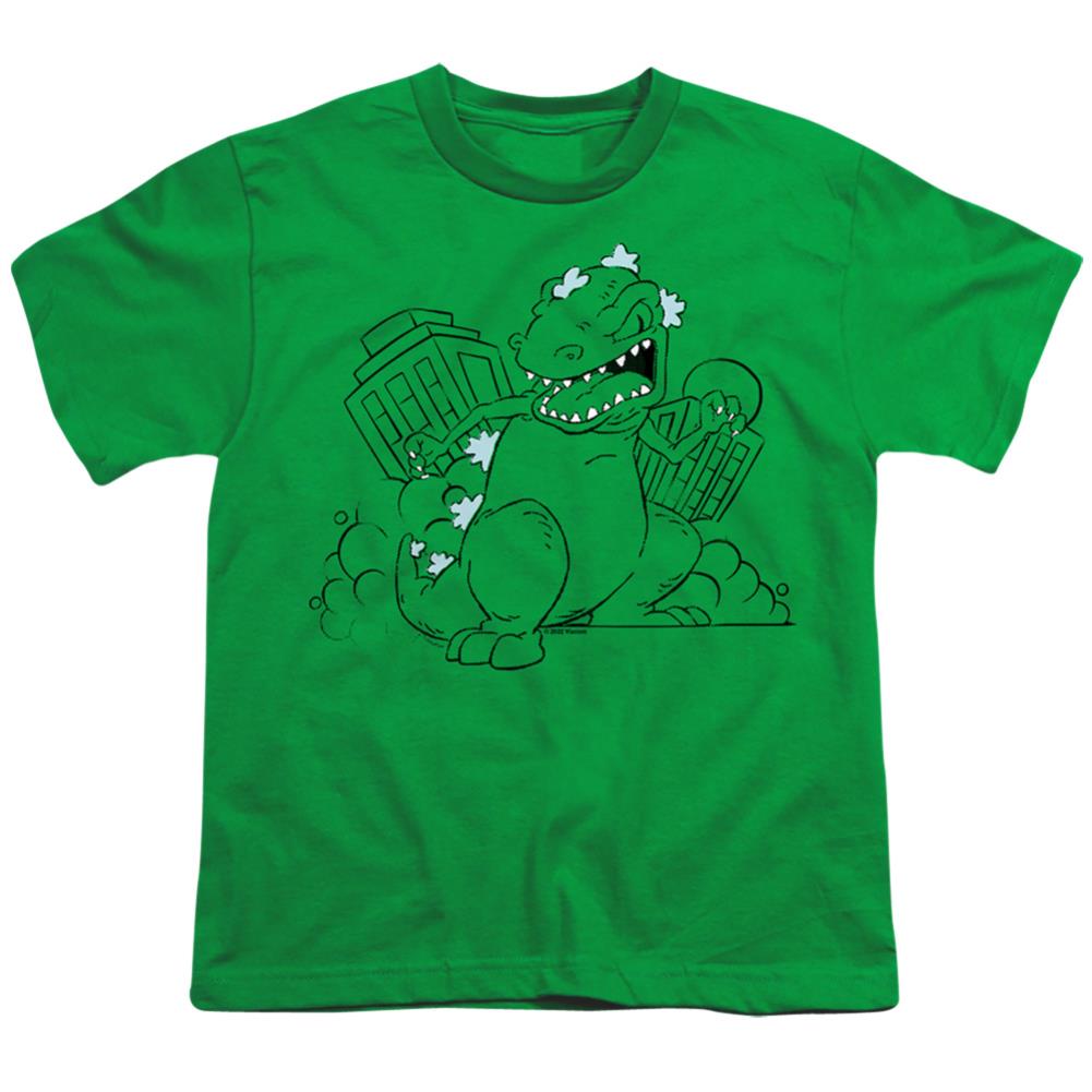 Rugrats Reptar Destroys City Youth 18/1 100% Cotton Short-Sleeve T-Shirt