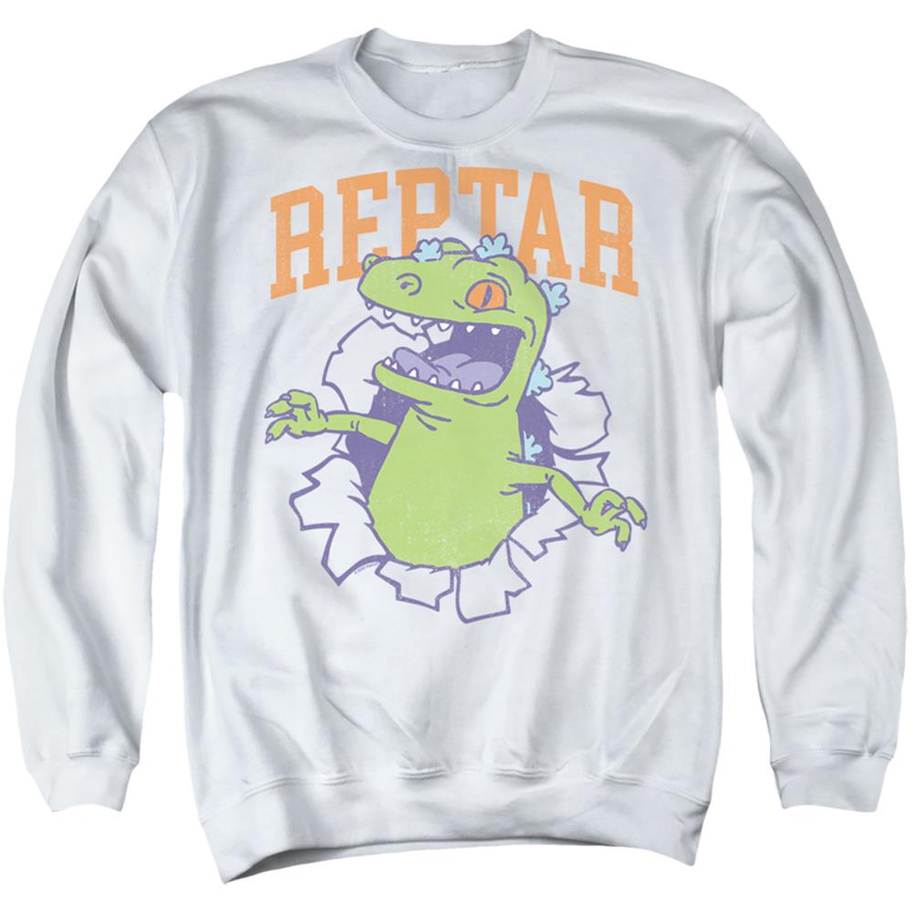 Rugrats Reptar Shirt Rip Men's Crewneck 50 50 Poly Long-Sleeve T-Shirt