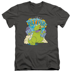 Rugrats Reptar Stomp Men's 30/1 Cotton Slim V-Neck T-Shirt