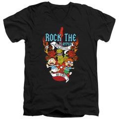 Rugrats Rock The Playpen Music Festival Men's 30/1 Cotton Slim V-Neck T-Shirt