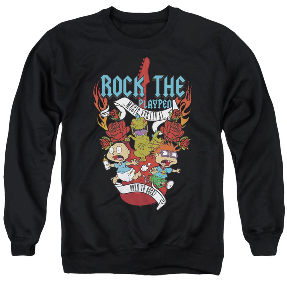 Rugrats Rock The Playpen Music Festival Men's Crewneck 50 50 Poly Long-Sleeve T-Shirt