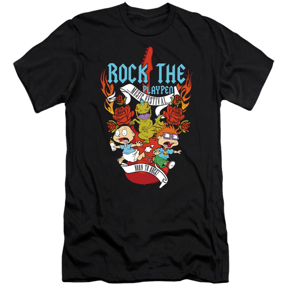 Rugrats Rock The Playpen Music Festival Men's Ultra-Soft 30/1 Cotton Slim Short-Sleeve T-Shirt