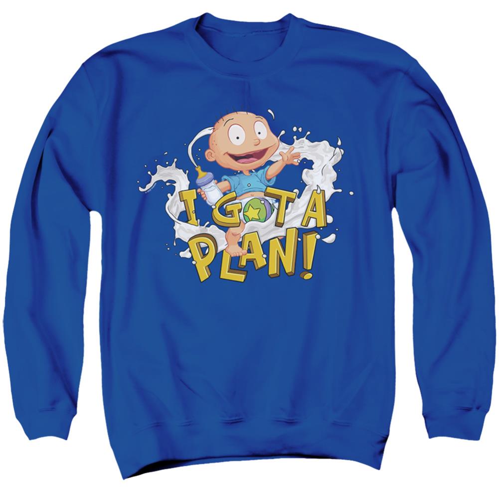 Rugrats Tommy Pickles Has A Plan Men's Crewneck 50 50 Poly Long-Sleeve T-Shirt
