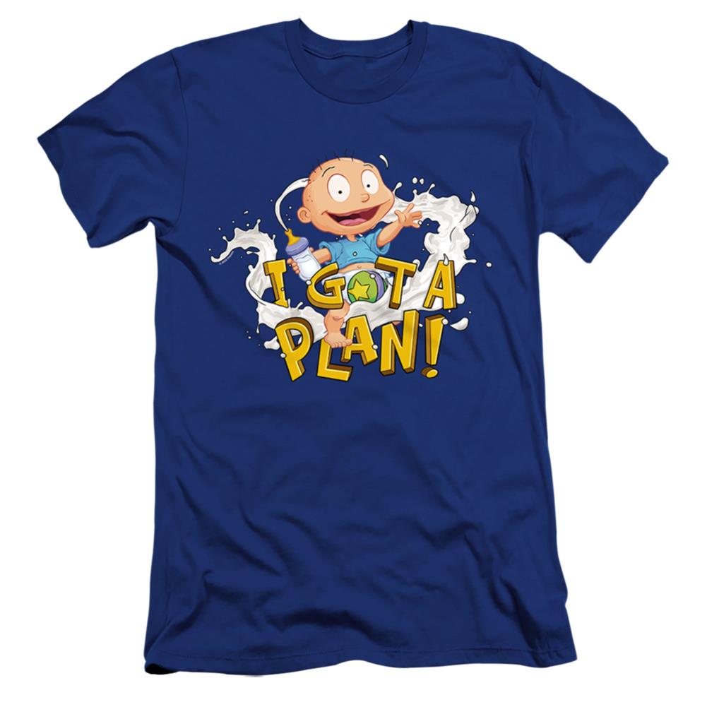 Rugrats Tommy Pickles Has A Plan Men's Ultra-Soft 30/1 Cotton Slim Short-Sleeve T-Shirt