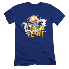 Rugrats Tommy Pickles Has A Plan Men's Ultra-Soft 30/1 Cotton Slim Short-Sleeve T-Shirt