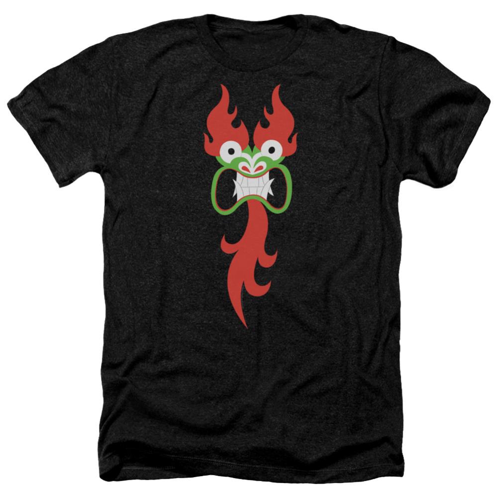 Samurai Jack Aku Face Men's 30/1 Heather 60 40 Poly Short-Sleeve T-Shirt