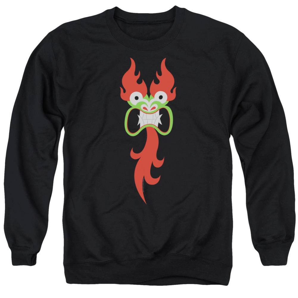 Samurai Jack Aku Face Men's Crewneck 50 50 Poly Long-Sleeve T-Shirt