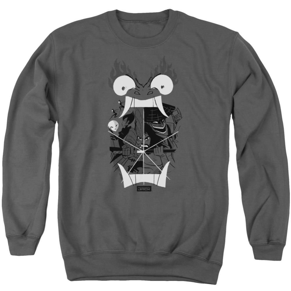 Samurai Jack Divisive Men's Crewneck 50 50 Poly Long-Sleeve T-Shirt