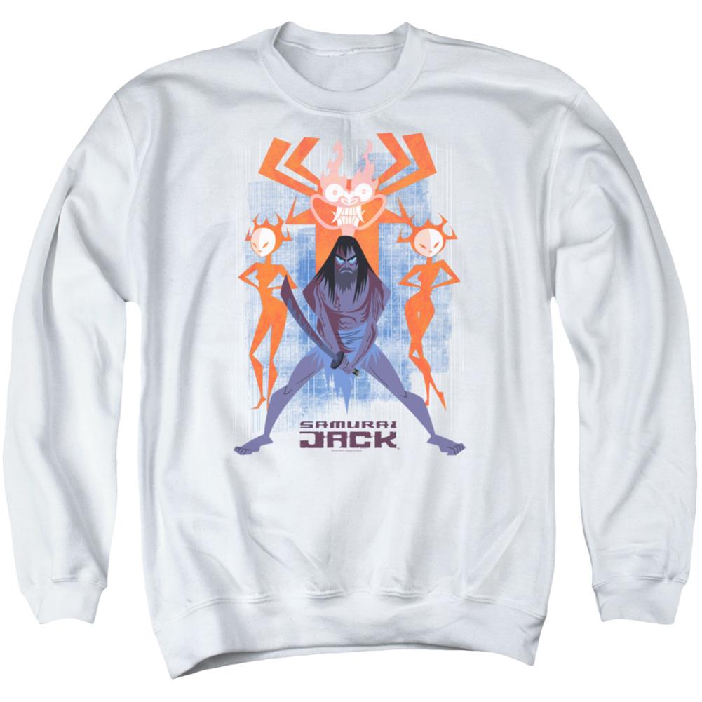 Samurai Jack Jack Vs Evil Men's Crewneck 50 50 Poly Long-Sleeve T-Shirt