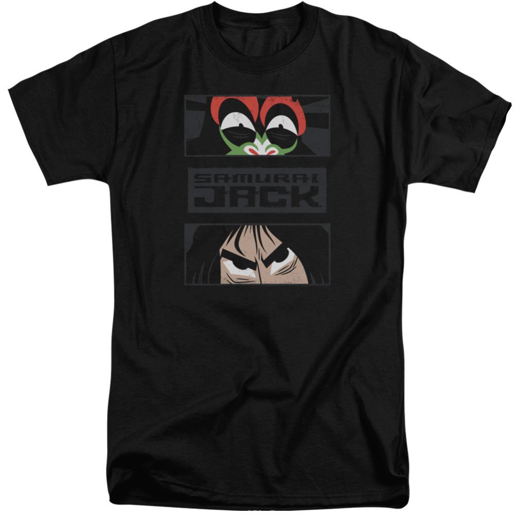 Samurai Jack Stare Down Men's 18/1 Tall Cotton Short-Sleeve T-Shirt