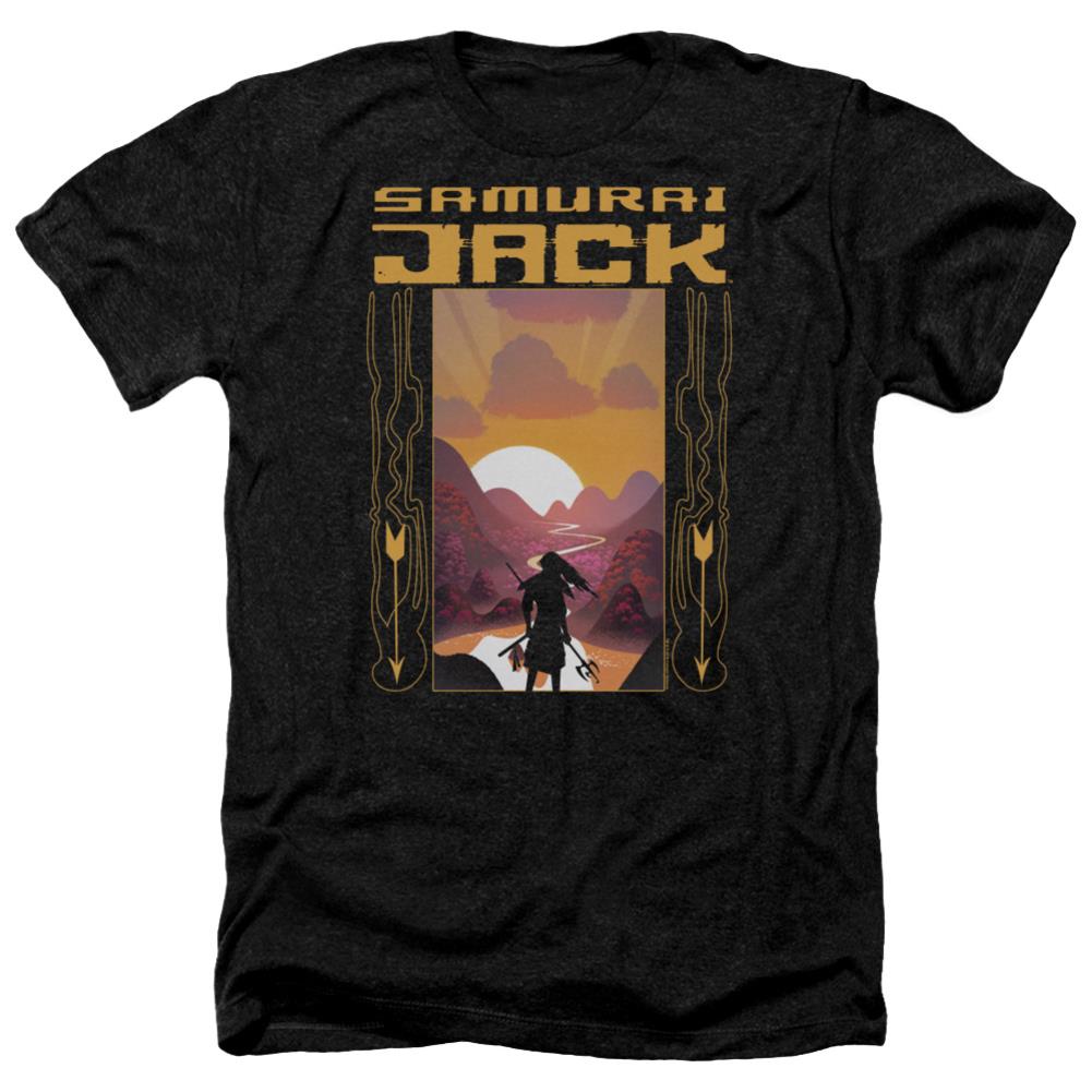 Samurai Jack Sunrise Men's 30/1 Heather 60 40 Poly Short-Sleeve T-Shirt