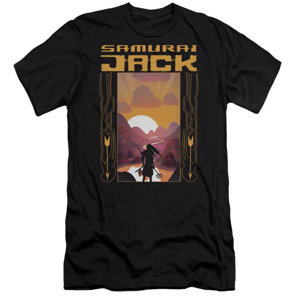 Samurai Jack Sunrise Men's Ultra-Soft 30/1 Cotton Slim Short-Sleeve T-Shirt