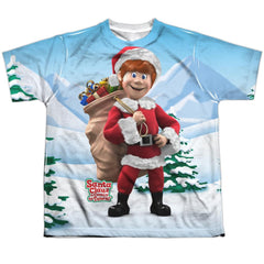 Santa Claus Is Comin To Town Helpers Youth Regular Fit Poly Short-Sleeve T-Shirt