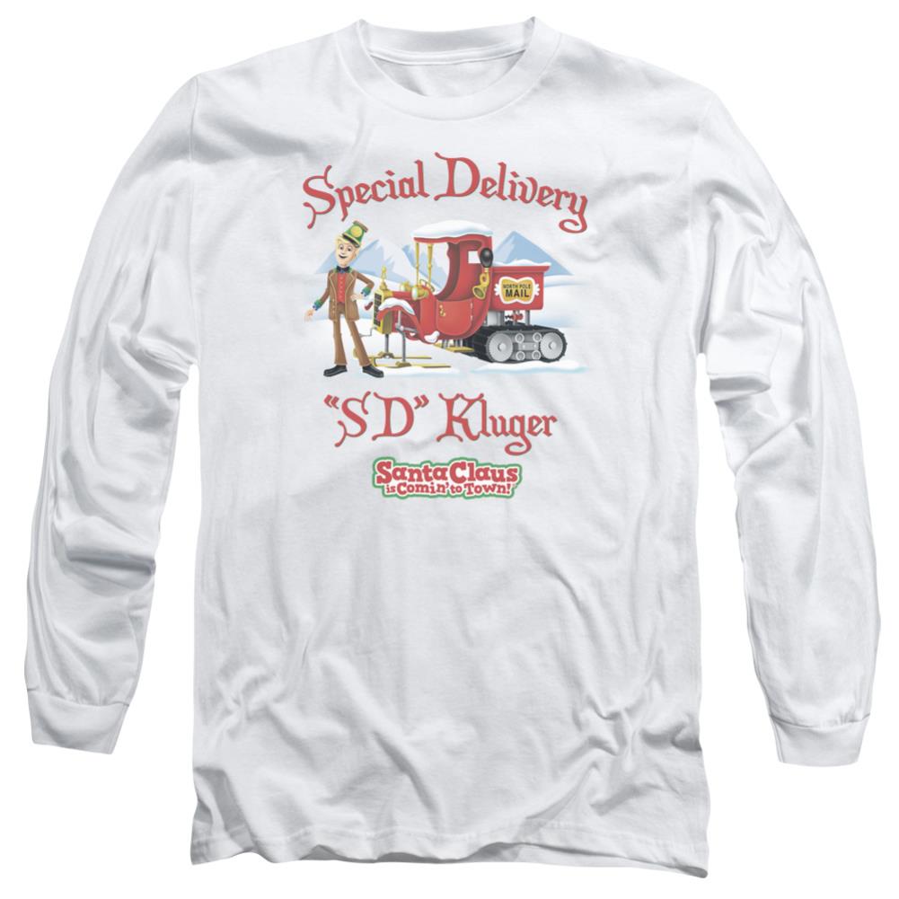 Santa Claus Is Comin To Town Kluger Men's 18/1 Cotton Long-Sleeve T-Shirt