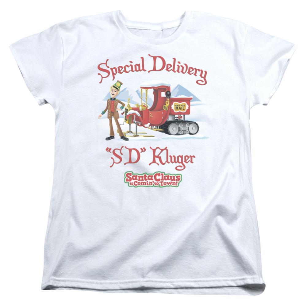 Santa Claus Is Comin To Town Kluger Women's 18/1 Cotton Short-Sleeve T-Shirt