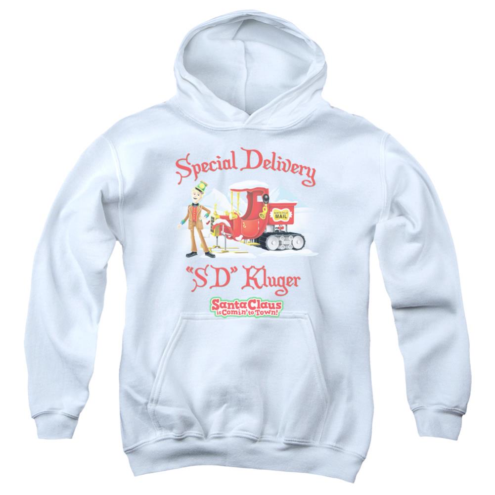 Santa Claus Is Comin To Town Kluger Youth Cotton Poly Pull-Over Hoodie