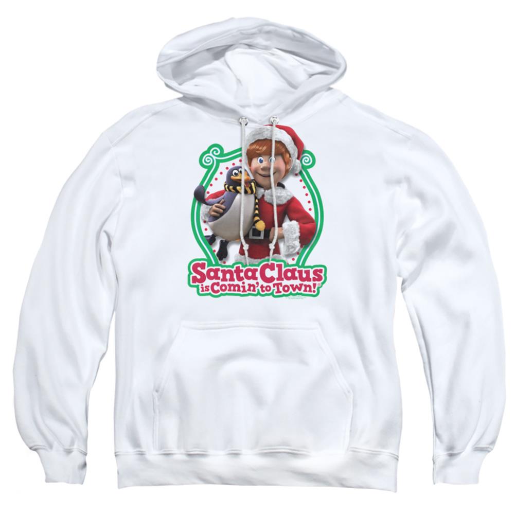 Santa Claus Is Comin To Town Penguin Men's Pull-Over 75 25 Poly Hoodie