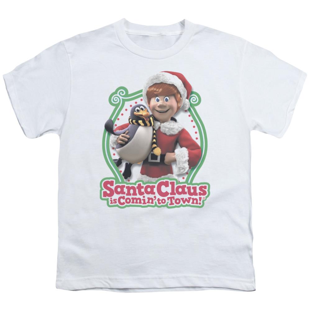 Santa Claus Is Comin To Town Penguin Youth 18/1 100% Cotton Short-Sleeve T-Shirt