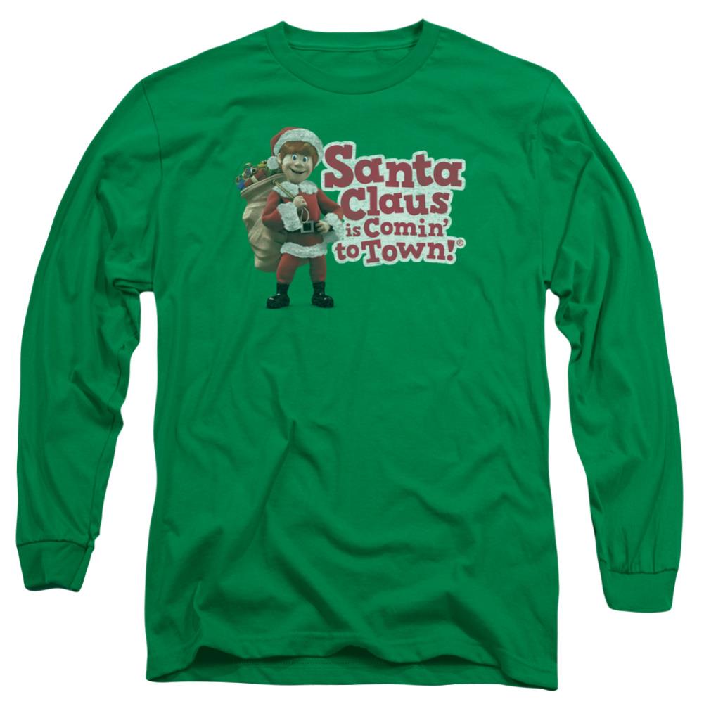 Santa Claus Is Comin To Town Santa Logo Men's 18/1 Cotton Long-Sleeve T-Shirt