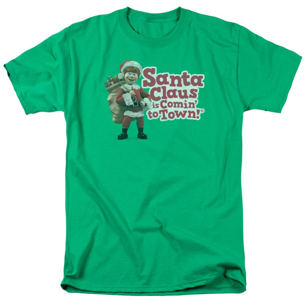 Santa Claus Is Comin To Town Santa Logo Men's 18/1 Cotton Short-Sleeve T-Shirt