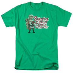 Santa Claus Is Comin To Town Santa Logo Men's 18/1 Cotton Short-Sleeve T-Shirt