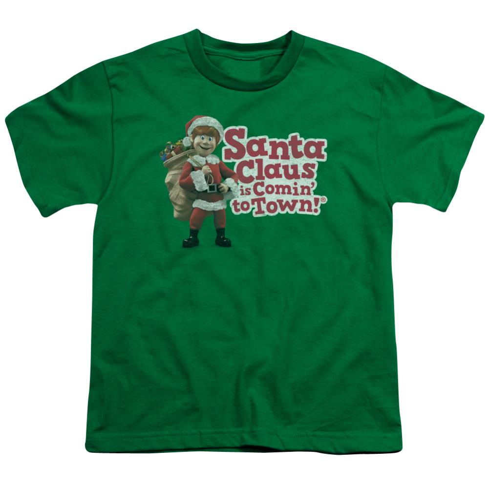 Santa Claus Is Comin To Town Santa Logo Youth 18/1 100% Cotton Short-Sleeve T-Shirt