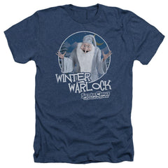 Santa Claus Is Comin To Town Winter Warlock Men's 30/1 Heather 60 40 Poly Short-Sleeve T-Shirt