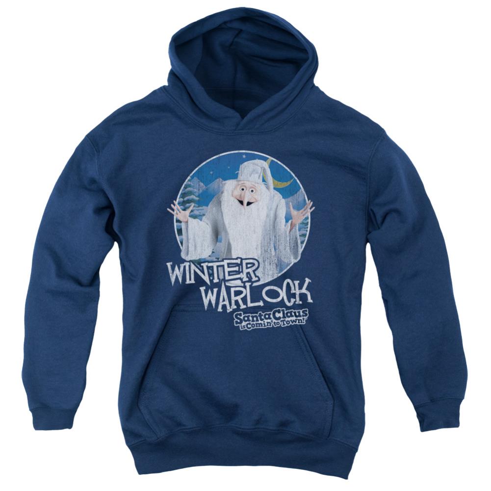 Santa Claus Is Comin To Town Winter Warlock Youth Cotton Poly Pull-Over Hoodie