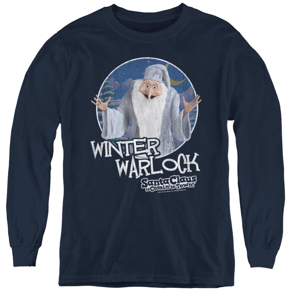 Santa Claus Is Comin To Town Winter Warlock Youth Long-Sleeve T-Shirt