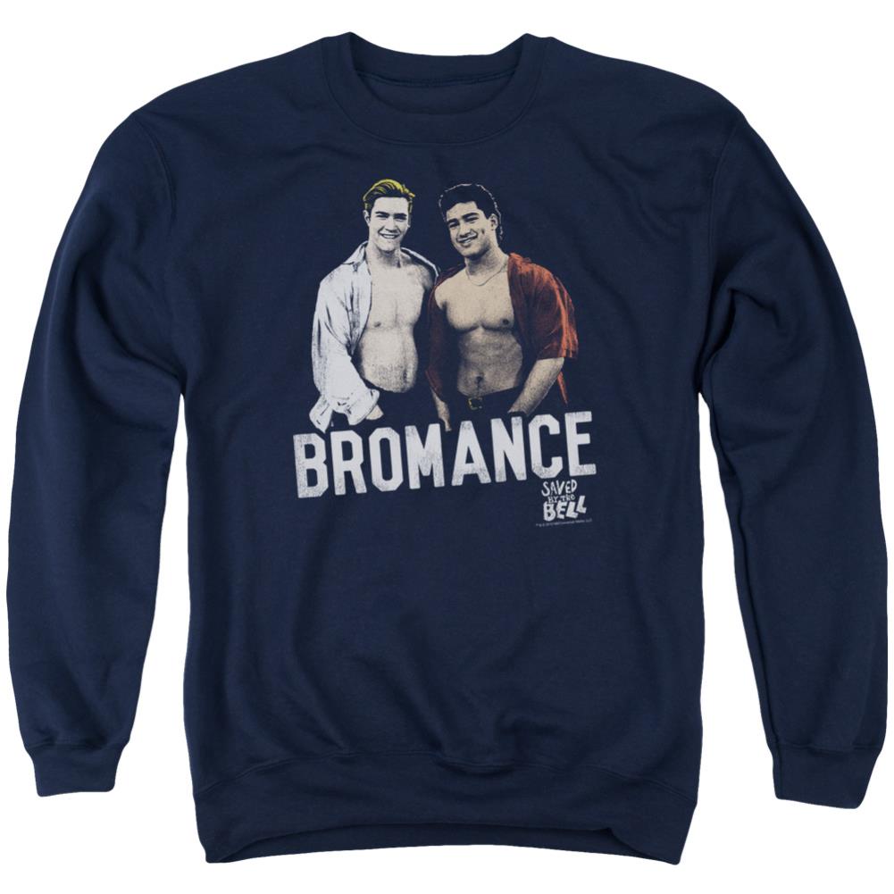 Saved By The Bell Bromance Men's Crewneck 50 50 Poly Long-Sleeve T-Shirt