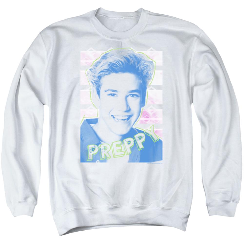 Saved By The Bell Preppy Men's Crewneck 50 50 Poly Long-Sleeve T-Shirt