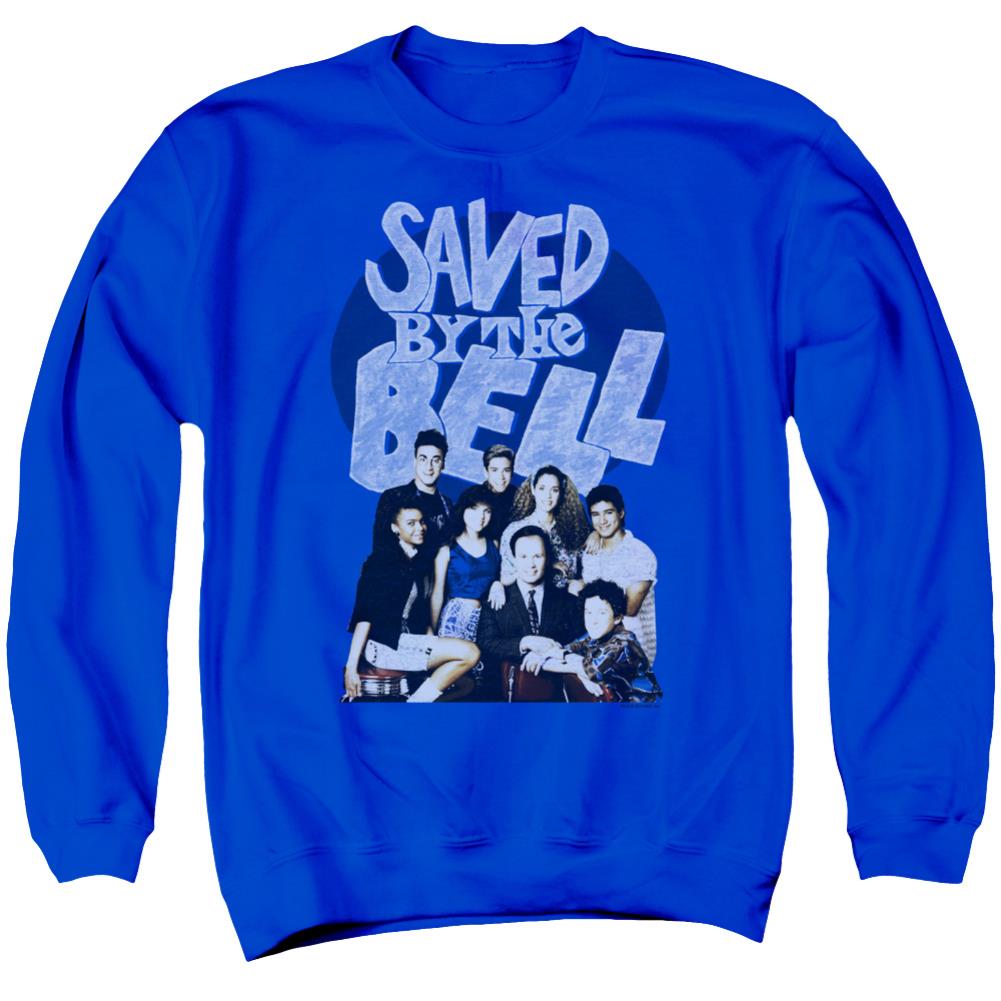 Saved By The Bell Retro Cast Men's Crewneck 50 50 Poly Long-Sleeve T-Shirt